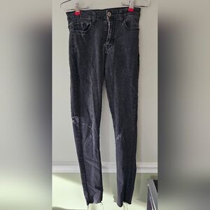 Classic Black Women's Distressed Jeans Size S